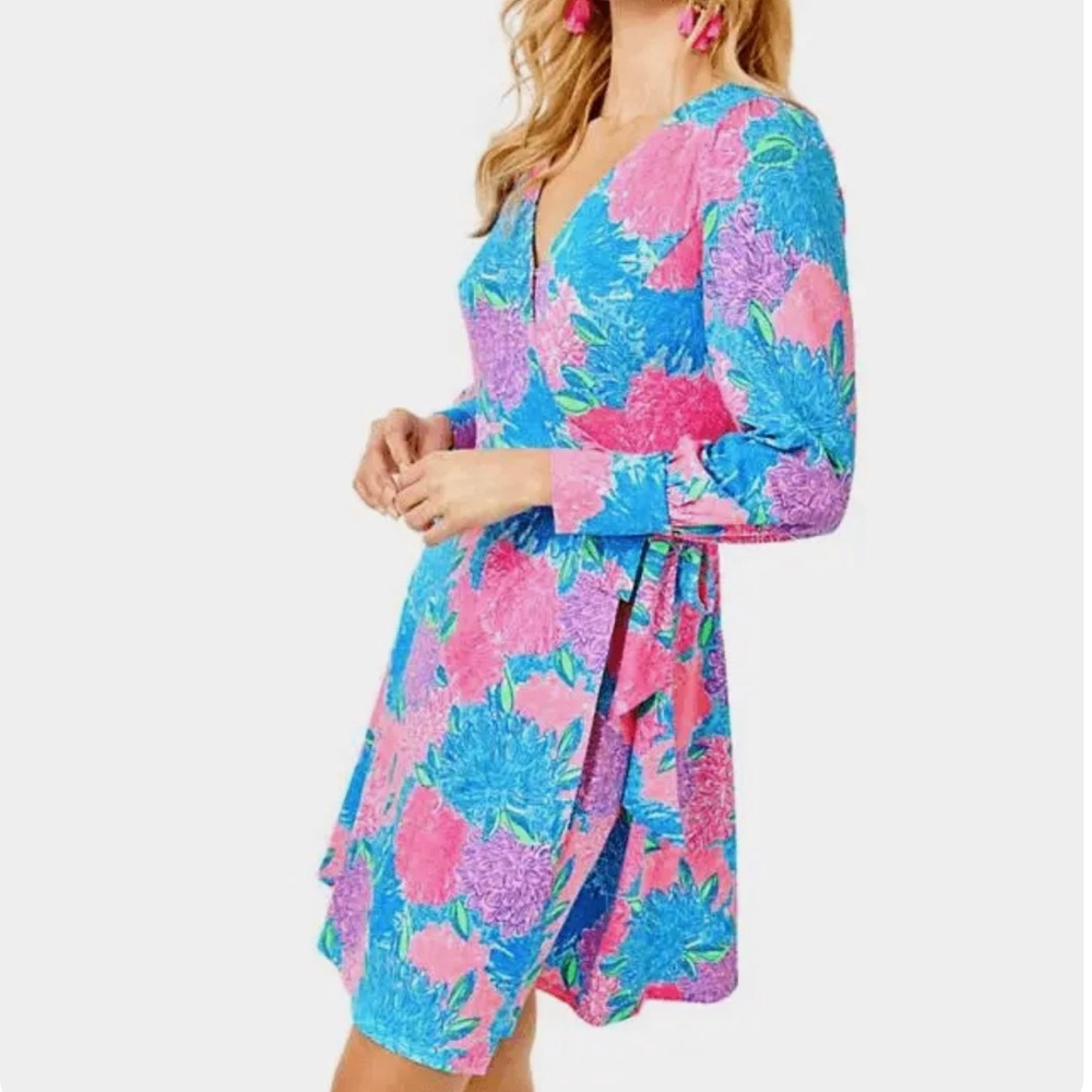 LILLY PULITZER Rosalinda Wrap Dress Size Small Vacation Beachy Feminine - Picture 1 of 11